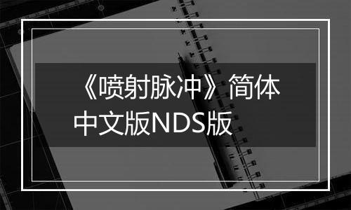 《喷射脉冲》简体中文版NDS版