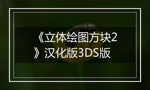 《立体绘图方块2》汉化版3DS版