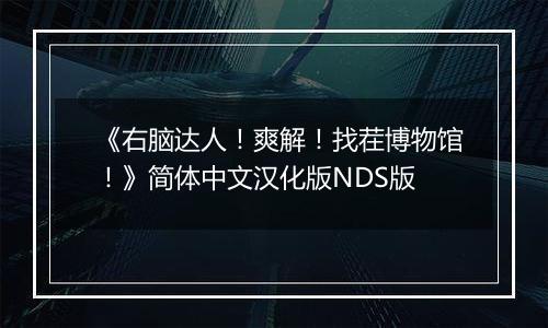 《右脑达人！爽解！找茬博物馆！》简体中文汉化版NDS版