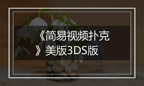 《简易视频扑克》美版3DS版