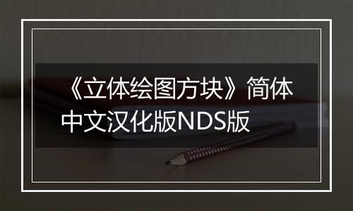 《立体绘图方块》简体中文汉化版NDS版