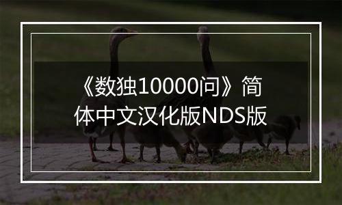 《数独10000问》简体中文汉化版NDS版