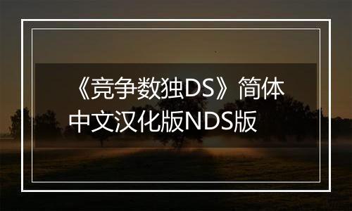 《竞争数独DS》简体中文汉化版NDS版