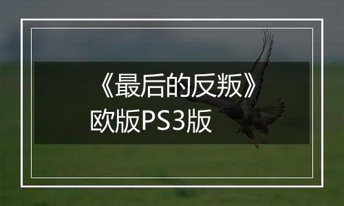 《最后的反叛》欧版PS3版