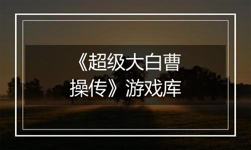 《超级大白曹操传》游戏库