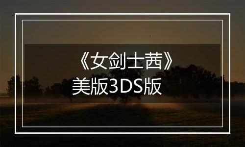 《女剑士茜》美版3DS版