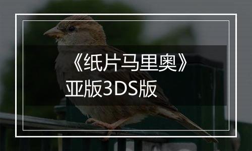 《纸片马里奥》亚版3DS版
