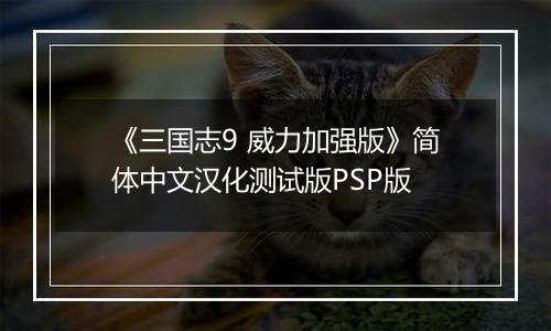 《三国志9 威力加强版》简体中文汉化测试版PSP版