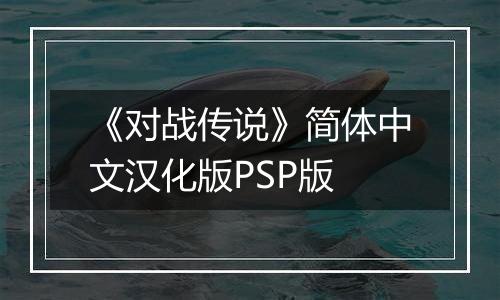 《对战传说》简体中文汉化版PSP版