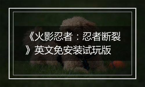 《火影忍者：忍者断裂》英文免安装试玩版