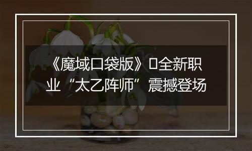 《魔域口袋版》​全新职业“太乙阵师”震撼登场