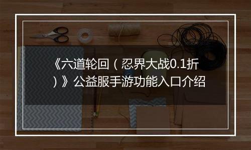 《六道轮回（忍界大战0.1折）》公益服手游功能入口介绍
