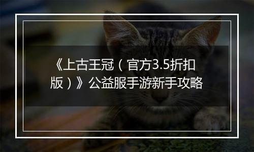 《上古王冠（官方3.5折扣版）》公益服手游新手攻略
