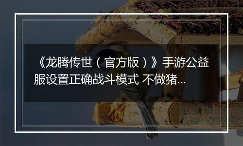 《龙腾传世（官方版）》手游公益服设置正确战斗模式 不做猪队友