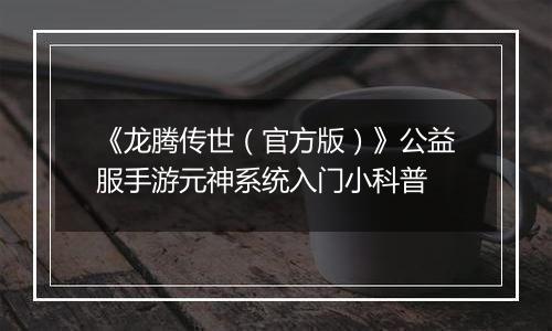 《龙腾传世（官方版）》公益服手游元神系统入门小科普