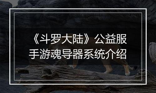 《斗罗大陆》公益服手游魂导器系统介绍