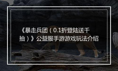 《暴走兵团（0.1折登陆送千抽）》公益服手游游戏玩法介绍