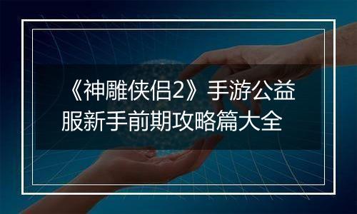 《神雕侠侣2》手游公益服新手前期攻略篇大全