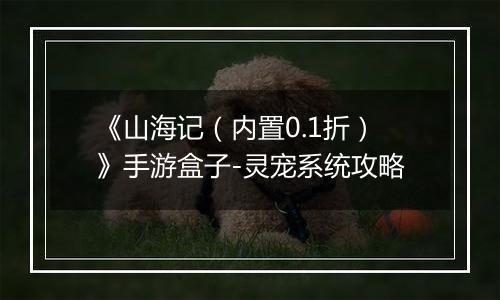 《山海记（内置0.1折）》手游盒子-灵宠系统攻略