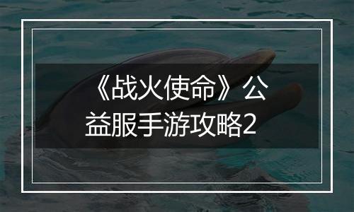 《战火使命》公益服手游攻略2