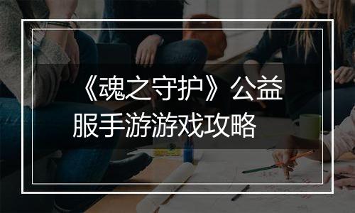 《魂之守护》公益服手游游戏攻略