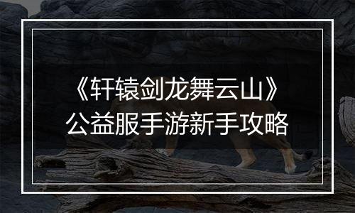《轩辕剑龙舞云山》公益服手游新手攻略