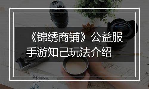 《锦绣商铺》公益服手游知己玩法介绍