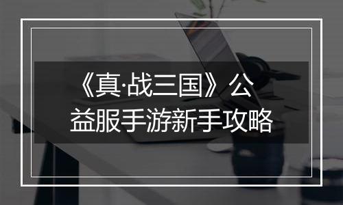 《真·战三国》公益服手游新手攻略