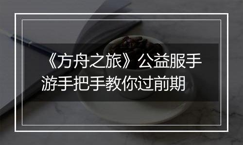 《方舟之旅》公益服手游手把手教你过前期