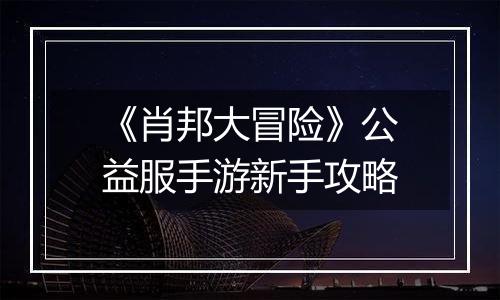 《肖邦大冒险》公益服手游新手攻略