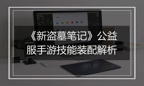 《新盗墓笔记》公益服手游技能装配解析
