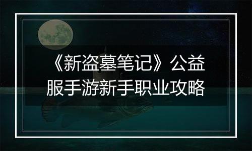 《新盗墓笔记》公益服手游新手职业攻略
