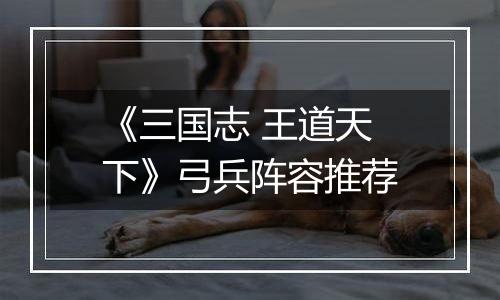 《三国志 王道天下》弓兵阵容推荐