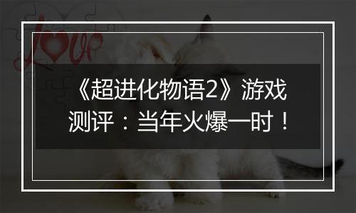 《超进化物语2》游戏测评：当年火爆一时！