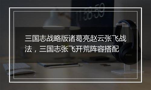 三国志战略版诸葛亮赵云张飞战法，三国志张飞开荒阵容搭配