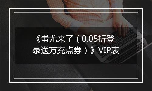《蚩尤来了（0.05折登录送万充点券）》VIP表