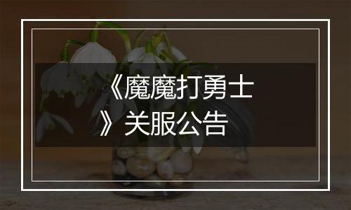 《魔魔打勇士》关服公告
