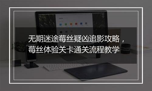 无期迷途莓丝疑凶追影攻略，莓丝体验关卡通关流程教学