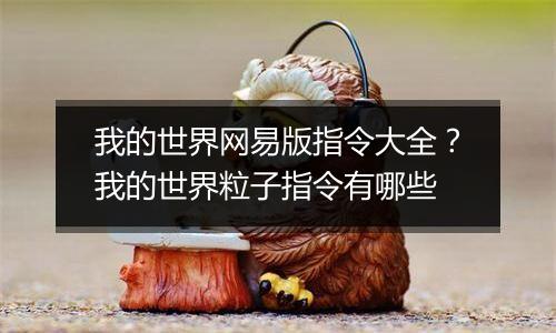 我的世界网易版指令大全？我的世界粒子指令有哪些