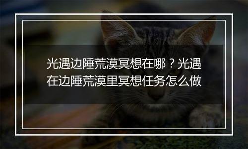 光遇边陲荒漠冥想在哪？光遇在边陲荒漠里冥想任务怎么做