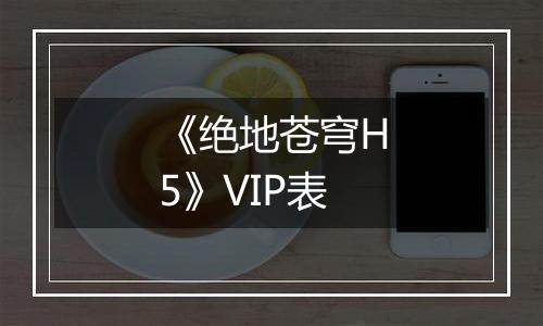 《绝地苍穹H5》VIP表