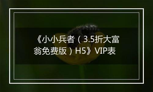 《小小兵者（3.5折大富翁免费版）H5》VIP表