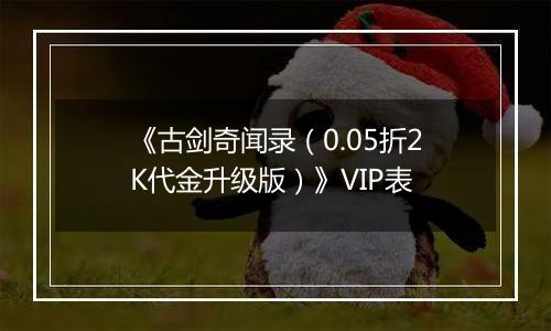 《古剑奇闻录（0.05折2K代金升级版）》VIP表