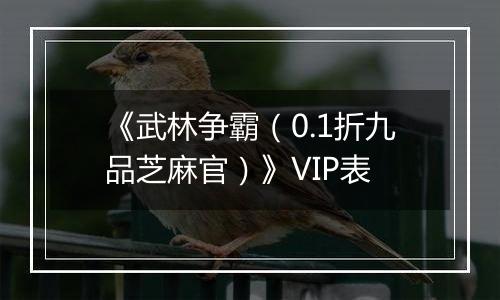 《武林争霸（0.1折九品芝麻官）》VIP表