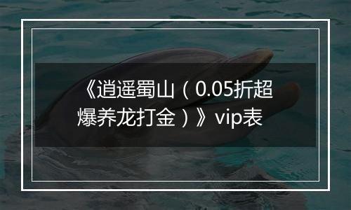 《逍遥蜀山（0.05折超爆养龙打金）》vip表