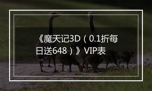 《魔天记3D（0.1折每日送648）》VIP表
