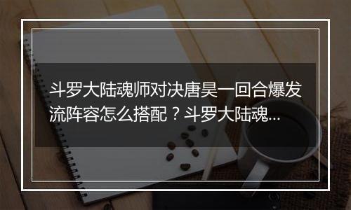 斗罗大陆魂师对决唐昊一回合爆发流阵容怎么搭配？斗罗大陆魂师对决唐昊一回合爆发流阵容介绍