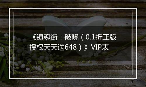 《镇魂街：破晓（0.1折正版授权天天送648）》VIP表