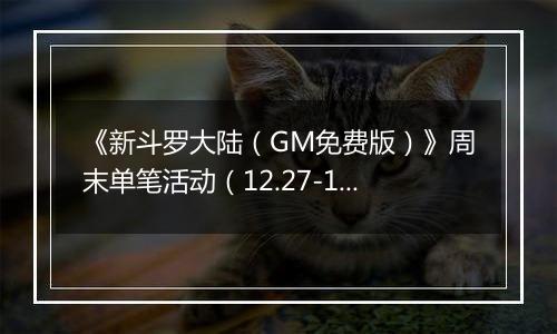 《新斗罗大陆（GM免费版）》周末单笔活动（12.27-12.28）