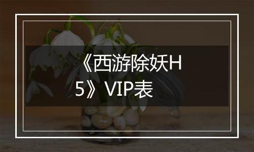 《西游除妖H5》VIP表